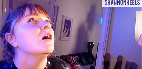 DIRTY TALKING LATEX SLUT BEGS FOR CUM - Shannon Heels